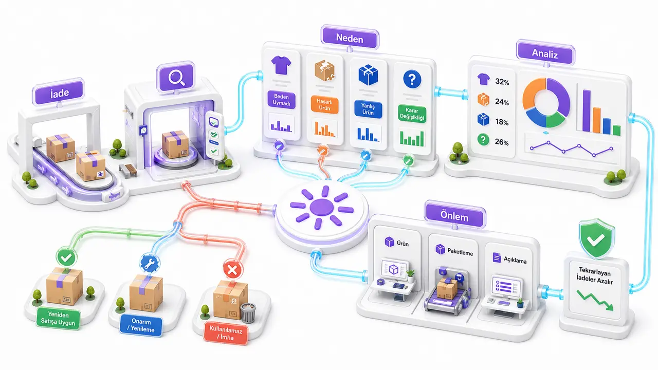 İade yönetimi ve iade analizi ekranı